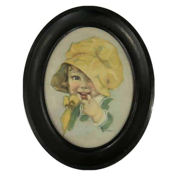 Antique Ann Brockman GE Ad Print 1930s Original Frame - Picture 1 of 12